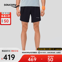 saucony 索康尼 DUO科技运动短裤男四面弹高弹力男士运动裤跑步短裤下装 正黑色 L(175/84A)