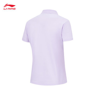 LI-NING 李宁 短袖POLO衫女子健身系列2024春季LOGO翻领运动服APLU256