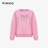 PINKO 品高 2024女士钉钻燕子圆领卫衣 N98 XL 新年 粉色