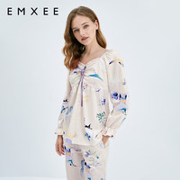 嫚熙（EMXEE）夏季月子服纯棉睡衣哺乳怀孕期家居服套装 仙人掌 M