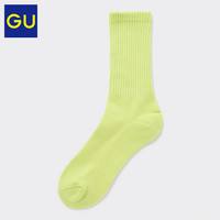 GU 极优 女装罗纹毛圈袜子吸汗透气运动白色黑色B345322