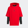 阿迪达斯 （adidas）男童二合一卫衣中大童儿童红色运动连帽外套IT4063 浅猩红 A1