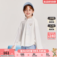 PawinPaw卡通小熊童装2024年夏季男女童针织夹克防风衣防晒 Ivory象牙色/39 150cm