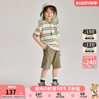 PawinPaw卡通小熊童装2024年夏季男童裤子儿童五分短裤时尚 Green绿色/40 110cm