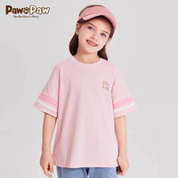 PawinPaw卡小熊童装24夏季男女童撞色圆领短袖T恤 Ivory象牙色/39 090
