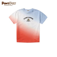 PawinPaw卡通小熊童装24年夏季男童渐变印花休闲纯棉短袖T恤 Green绿色/40 110