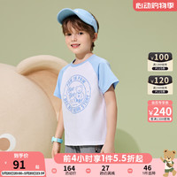 PawinPaw卡通小熊童装2024年夏季男女童短袖 T Blue蓝色/50 120