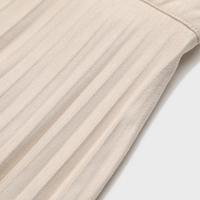 女士纯色简约收腰显瘦都市休闲百褶半截中长裙