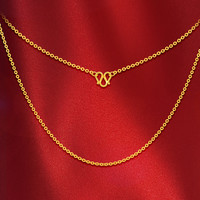 亚一 足金纯金o字锁骨链素金链子 2.3g aga0011237元包邮(约535.