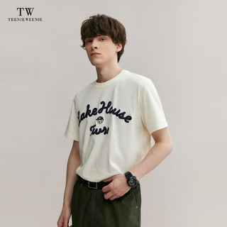Teenie Weenie Men小熊男装T恤2024年夏季休闲宽松半袖黑色短袖潮 象牙白 170/M