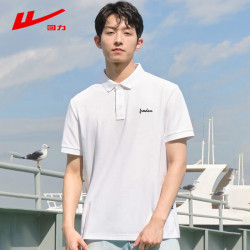 warrior回力短袖t恤男夏季冰丝polo领衫速干百搭休闲运动服上衣男白色