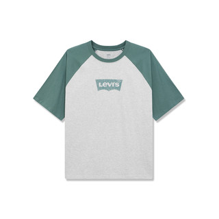 Levi's李维斯 2024夏季男士宽松圆领撞色大码美式复古短袖T恤