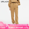 有兰（URLAZH）新款复古时尚纯色宽松摇粒绒运动休闲卫裤女IL3PA33 驼色