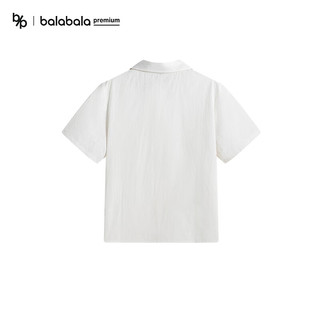 巴拉巴拉高端23春透气棉纱短袖衬衫【bp精致时尚】 本白10101 110cm