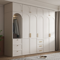 徕伊艾佳法式衣柜家用卧室衣柜小户型现代简约经济型柜子出租房组合装衣橱 1.8米长四门衣柜+边柜+顶柜
