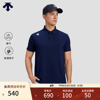 DESCENTE 迪桑特 综训训练系列运动男士短袖POLO衫夏季 NV-NAVY XL (180/100A)