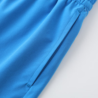 Gap男童2024夏季吸湿速干logo直筒松紧短裤运动休闲裤466758 蓝色 110cm(4-5岁) 亚洲尺码