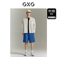 GXG 男装商场同款 双色长袖衬衫外套发泡印花宽松潮流 GEX10314403