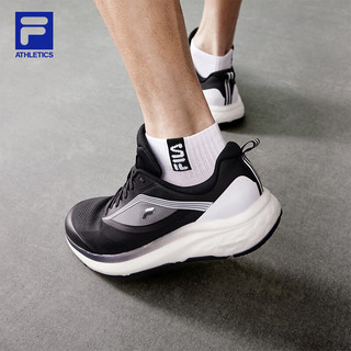 FILA 斐乐男鞋NUVOLE 2路跑鞋2024夏季柔云2跑步鞋运动鞋 黑-BK 40