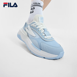 FILA 斐乐女鞋PIONIERE摩登运动鞋2024夏季休闲鞋跑步鞋 淡蓝色/明亮白-BE 36