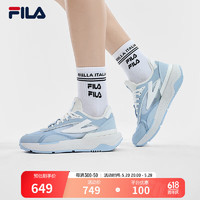 FILA 斐乐女鞋PIONIERE摩登运动鞋2024夏季休闲鞋跑步鞋 淡蓝色/明亮白-BE 36