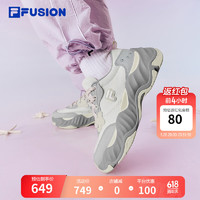 FILA FUSION斐乐潮牌女鞋STARFISH II厚底潮鞋2024夏季帆布鞋 奶白/南极灰-GA 35.5