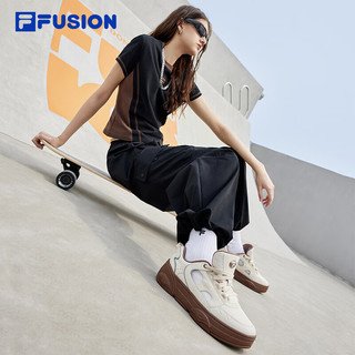 FILA FUSION斐乐潮牌女鞋RAPTURE专业滑板鞋2024夏时尚休闲鞋 白天鹅灰-WS 36.5