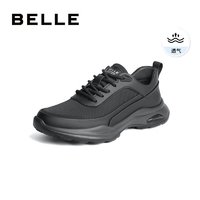 BeLLE 百丽 男鞋舒适厚底百搭休闲鞋商场同款夏季户外透气运动鞋8AX01CM3 黑色