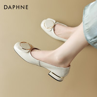 DAPHNE 达芙妮 2024年新款羊皮单鞋女夏季真皮圆头法式平底春季软底妈妈鞋