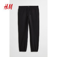 H&M 混灰色格雷系男士休闲裤修身直筒保暖拉绒慢跑裤1012056 混灰色 175/88