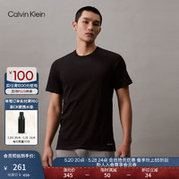 卡尔文·克莱恩 Calvin Klein 夏季男士三件装简约印花纯棉打底修身家居短袖T恤NP2208O MP1