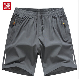 五分裤短裤男士大码休动篮球裤跑步沙滩裤 灰色 3XL