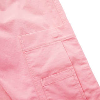 英克斯（inxx）时尚潮牌工装风大口袋褶皱设计休闲裤女直筒裤XXE2230022 粉色 M