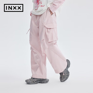英克斯（inxx）APYD 多色三防休闲裤男女同款直筒裤APE2230776 粉色 L