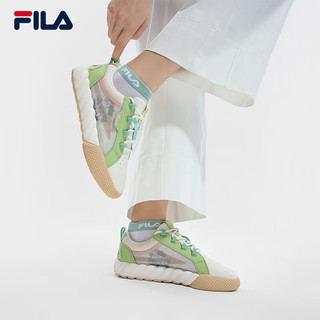 FILA 斐乐女鞋CAMPO VERSAILLES先锋板鞋2024夏季绳索鞋 奶白/汁液绿-GO 35.5