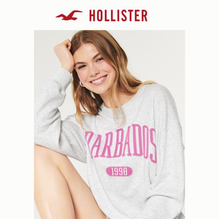 HOLLISTER24春夏新款美式多巴胺宽松圆领运动卫衣 女 KI352-4110 麻灰色 M (165/92A)