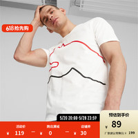 PUMA 彪马 官方 夏季新款男子休闲印花短袖T恤 GRAPHICS TEE 680275 白-02 M(175/96A)