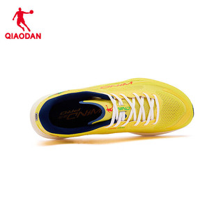 乔丹QIAODAN强风2PRO运动鞋男跑步鞋马拉松竞速碳板跑鞋 日光黄/夜空蓝 -轻食 39