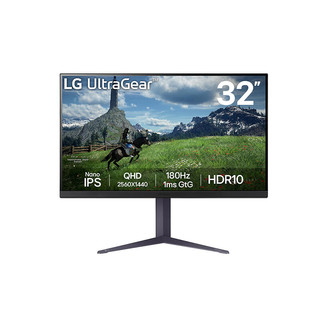 LG 乐金 32GS85Q 31.5英寸 IPS G-sync FreeSync 显示器（2560×1440、180Hz、99%DCI-P3、HDR10）