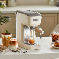 Bear 小熊 意式咖啡机小型家用蒸汽打奶泡一体机小白半自动咖啡壶