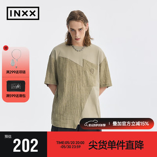 英克斯（inxx）APYD 潮牌短袖T恤休闲宽松男女同款APE2010592 卡其色 XL