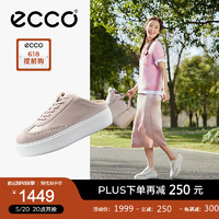 爱步（ECCO）*板鞋女 24年夏季圆头厚底穆勒鞋增高休闲鞋 街头舞台219563 裸粉色21956350366 35