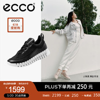 爱步（ECCO）*休闲鞋女 2024年夏季网面透气软底轻运动跑步鞋 灵动218263 黑色21826351094 35