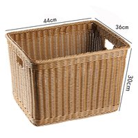 ken's北欧风脏衣篮 浴室脏衣服收纳筐大号带盖洗衣篓 棕色44*36*30cm