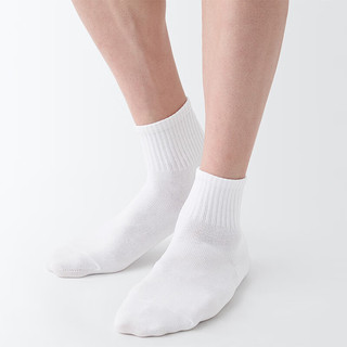 无印良品（MUJI）  男式 合脚直角 短袜 4双装 男士袜子 DAD32A4S 白色