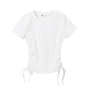 SPAO韩国同款2024年春夏女士修身系带纯色短袖T恤SPRWE25G17 白色 165/88A/M