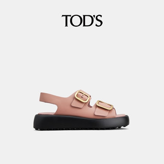 托德斯 TOD'S2024春夏女士皮革凉鞋厚底休闲女鞋 粉色 35.5 脚长22.9cm