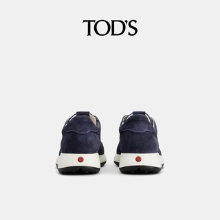 TOD'S2024早秋男士绒面皮革休闲鞋厚底鞋跑步鞋男鞋 蓝色 43 脚长28.2cm