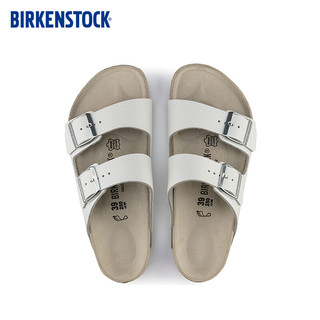 BIRKENSTOCK勃肯软木拖鞋男女同款牛皮拖鞋Arizona系列 白色窄版51133 35