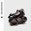 88VIP：YEARCON 意尔康 童鞋2024春夏儿童皮鞋亮面女童黑皮鞋中大童公主鞋